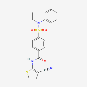 molecular formula C20H17N3O3S2 B2879753 N-(3-cyanothiophen-2-yl)-4-[ethyl(phenyl)sulfamoyl]benzamide CAS No. 865546-28-7