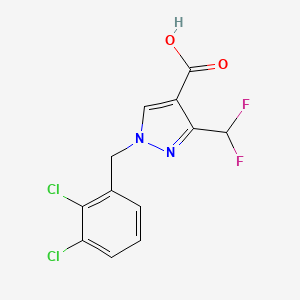 molecular formula C12H8Cl2F2N2O2 B2879756 1-(2,3-Dichlorobenzyl)-3-(difluoromethyl)-1H-pyrazole-4-carboxylic acid CAS No. 1946818-10-5