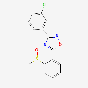 molecular formula C15H11ClN2O2S B2879760 3-(3-Chlorophenyl)-5-[2-(methylsulfinyl)phenyl]-1,2,4-oxadiazole CAS No. 339015-65-5