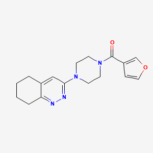 molecular formula C17H20N4O2 B2879761 Furan-3-yl(4-(5,6,7,8-tetrahydrocinnolin-3-yl)piperazin-1-yl)methanone CAS No. 1903246-59-2