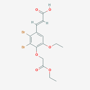 B2879767 (2E)-3-[2,3-dibromo-5-ethoxy-4-(2-ethoxy-2-oxoethoxy)phenyl]prop-2-enoic acid CAS No. 937999-76-3