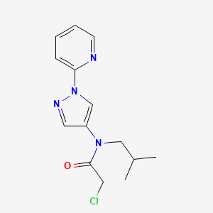 molecular formula C14H17ClN4O B2879768 2-Chloro-N-(2-methylpropyl)-N-(1-pyridin-2-ylpyrazol-4-yl)acetamide CAS No. 2411242-83-4
