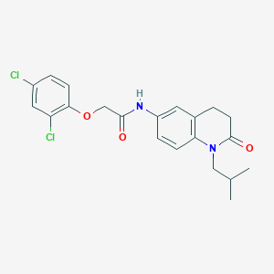 molecular formula C21H22Cl2N2O3 B2879769 2-(2,4-dichlorophenoxy)-N-(1-isobutyl-2-oxo-1,2,3,4-tetrahydroquinolin-6-yl)acetamide CAS No. 946270-02-6