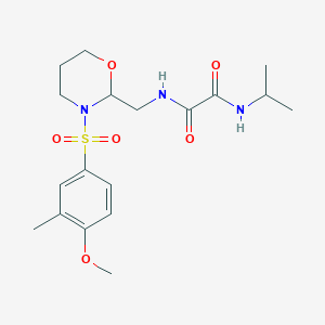 molecular formula C18H27N3O6S B2879774 N1-isopropyl-N2-((3-((4-methoxy-3-methylphenyl)sulfonyl)-1,3-oxazinan-2-yl)methyl)oxalamide CAS No. 872986-37-3