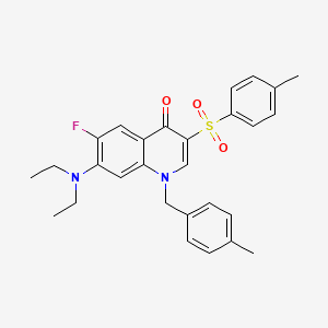 molecular formula C28H29FN2O3S B2879779 7-(diethylamino)-6-fluoro-1-(4-methylbenzyl)-3-tosylquinolin-4(1H)-one CAS No. 892764-80-6