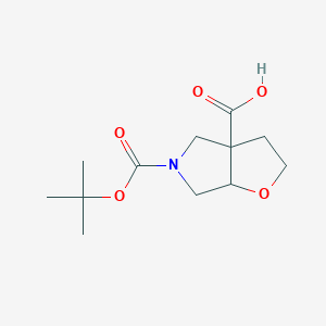 molecular formula C12H19NO5 B2879782 5-[(2-Methylpropan-2-yl)oxycarbonyl]-3,4,6,6a-tetrahydro-2H-furo[2,3-c]pyrrole-3a-carboxylic acid CAS No. 2551114-77-1
