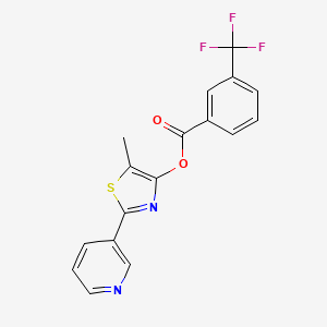 molecular formula C17H11F3N2O2S B2879783 5-甲基-2-(3-吡啶基)-1,3-噻唑-4-基 3-(三氟甲基)苯甲酸酯 CAS No. 338399-01-2