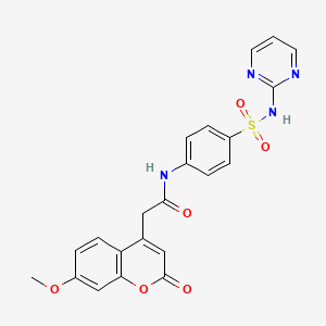 2-(7-methoxy-2-oxo-2H-chromen-4-yl)-N-(4-(N-(pyrimidin-2-yl)sulfamoyl)phenyl)acetamide