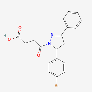 4-(5-(4-bromophenyl)-3-phenyl-4,5-dihydro-1H-pyrazol-1-yl)-4-oxobutanoic acid