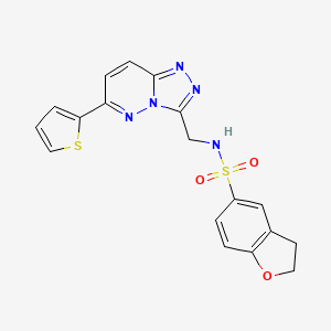N-((6-(thiophen-2-yl)-[1,2,4]triazolo[4,3-b]pyridazin-3-yl)methyl)-2,3-dihydrobenzofuran-5-sulfonamide