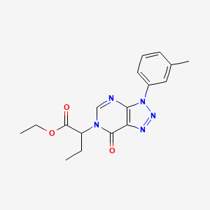 molecular formula C17H19N5O3 B2879799 ethyl 2-(7-oxo-3-(m-tolyl)-3H-[1,2,3]triazolo[4,5-d]pyrimidin-6(7H)-yl)butanoate CAS No. 893937-74-1
