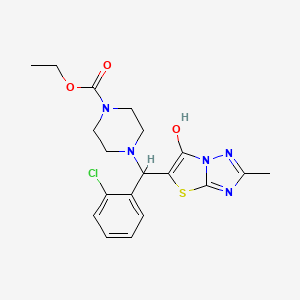 Ethyl 4-((2-chlorophenyl)(6-hydroxy-2-methylthiazolo[3,2-b][1,2,4]triazol-5-yl)methyl)piperazine-1-carboxylate