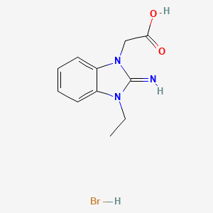 molecular formula C11H14BrN3O2 B2879809 (3-Ethyl-2-imino-2,3-dihydrobenzoimidazol-1-yl)-acetic acid hydrobromide CAS No. 436099-71-7
