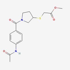 Methyl 2-((1-(4-acetamidobenzoyl)pyrrolidin-3-yl)thio)acetate