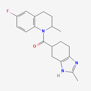 molecular formula C19H22FN3O B2879814 (6-fluoro-2-methyl-3,4-dihydroquinolin-1(2H)-yl)(2-methyl-4,5,6,7-tetrahydro-1H-benzo[d]imidazol-5-yl)methanone CAS No. 2034485-54-4
