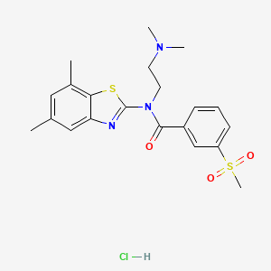 N-(2-(dimethylamino)ethyl)-N-(5,7-dimethylbenzo[d]thiazol-2-yl)-3-(methylsulfonyl)benzamide hydrochloride