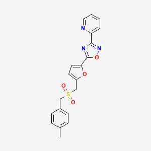 B2879827 5-(5-(((4-Methylbenzyl)sulfonyl)methyl)furan-2-yl)-3-(pyridin-2-yl)-1,2,4-oxadiazole CAS No. 2034604-01-6