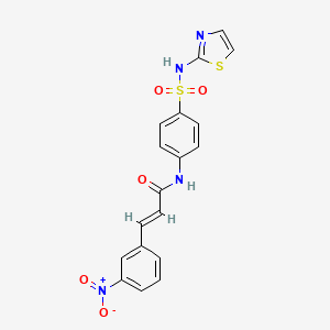 molecular formula C18H14N4O5S2 B2879834 (2E)-3-(3-nitrophenyl)-N-[4-(1,3-thiazol-2-ylsulfamoyl)phenyl]prop-2-enamide CAS No. 873307-14-3