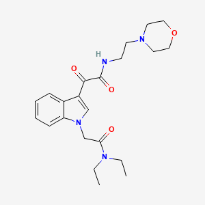 molecular formula C22H30N4O4 B2879842 2-(1-(2-(diethylamino)-2-oxoethyl)-1H-indol-3-yl)-N-(2-morpholinoethyl)-2-oxoacetamide CAS No. 872848-62-9
