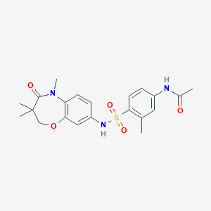 molecular formula C21H25N3O5S B2879843 N-(3-methyl-4-(N-(3,3,5-trimethyl-4-oxo-2,3,4,5-tetrahydrobenzo[b][1,4]oxazepin-8-yl)sulfamoyl)phenyl)acetamide CAS No. 921903-66-4