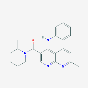 molecular formula C22H24N4O B2879847 2-甲氧基-N-({[5-(哌啶-1-磺酰基)-2-噻吩基]甲基}苯甲酰胺 CAS No. 1251677-18-5