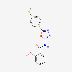 molecular formula C17H15N3O3S B2879855 2-甲氧基-N-[5-(4-甲硫基苯基)-1,3,4-恶二唑-2-基]苯甲酰胺 CAS No. 886918-89-4
