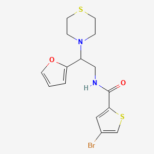 molecular formula C15H17BrN2O2S2 B2879856 4-bromo-N-(2-(furan-2-yl)-2-thiomorpholinoethyl)thiophene-2-carboxamide CAS No. 2034456-24-9