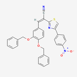 molecular formula C32H23N3O4S B2879861 (Z)-3-(3,4-双(苄氧基)苯基)-2-(4-(4-硝基苯基)噻唑-2-基)丙烯腈 CAS No. 476673-14-0
