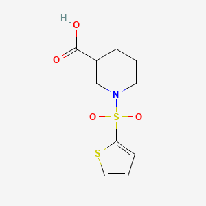 molecular formula C10H13NO4S2 B2879865 1-(Thiophene-2-sulfonyl)-piperidine-3-carboxylic acid CAS No. 329909-94-6