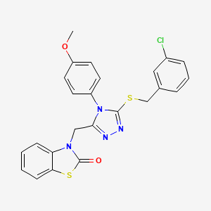 molecular formula C24H19ClN4O2S2 B2879870 3-((5-((3-chlorobenzyl)thio)-4-(4-methoxyphenyl)-4H-1,2,4-triazol-3-yl)methyl)benzo[d]thiazol-2(3H)-one CAS No. 862829-54-7