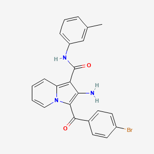 molecular formula C23H18BrN3O2 B2879877 2-氨基-3-(4-溴苯甲酰基)-N-(间甲苯基)吲哚并嗪-1-甲酰胺 CAS No. 898417-03-3
