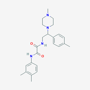 molecular formula C24H32N4O2 B2879879 N-(3,4-dimethylphenyl)-N'-[2-(4-methylphenyl)-2-(4-methylpiperazin-1-yl)ethyl]ethanediamide CAS No. 898432-56-9