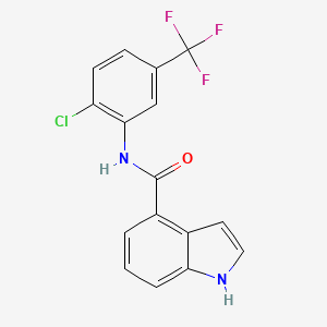 molecular formula C16H10ClF3N2O B2879882 N-[2-Chloro-5-(trifluoromethyl)phenyl]-1H-indole-4-carboxamide CAS No. 1428363-90-9