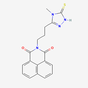 molecular formula C18H16N4O2S B2879883 3-[3-(4-methyl-5-sulfanylidene-4,5-dihydro-1H-1,2,4-triazol-3-yl)propyl]-3-azatricyclo[7.3.1.0^{5,13}]trideca-1(12),5,7,9(13),10-pentaene-2,4-dione CAS No. 610276-11-4