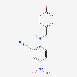molecular formula C14H10FN3O2 B2879889 2-[(4-Fluorobenzyl)amino]-5-nitrobenzonitrile CAS No. 781620-65-3
