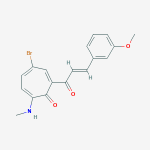 molecular formula C18H16BrNO3 B287989 4-Bromo-2-[3-(3-methoxyphenyl)acryloyl]-7-(methylamino)-2,4,6-cycloheptatrien-1-one 