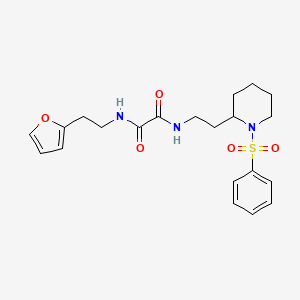 N1-(2-(furan-2-yl)ethyl)-N2-(2-(1-(phenylsulfonyl)piperidin-2-yl)ethyl)oxalamide