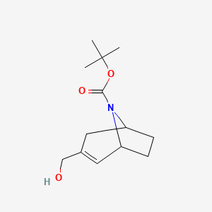 molecular formula C13H21NO3 B2879895 Tert-butyl 3-(hydroxymethyl)-8-azabicyclo[3.2.1]oct-2-ene-8-carboxylate CAS No. 2138186-98-6