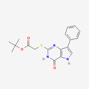 molecular formula C18H19N3O3S B2879896 tert-butyl [(4-oxo-7-phenyl-4,5-dihydro-3H-pyrrolo[3,2-d]pyrimidin-2-yl)thio]acetate CAS No. 1031596-02-7
