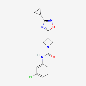 molecular formula C15H15ClN4O2 B2879901 N-(3-chlorophenyl)-3-(3-cyclopropyl-1,2,4-oxadiazol-5-yl)azetidine-1-carboxamide CAS No. 1351648-87-7