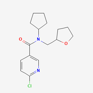 6-chloro-N-cyclopentyl-N-[(oxolan-2-yl)methyl]pyridine-3-carboxamide