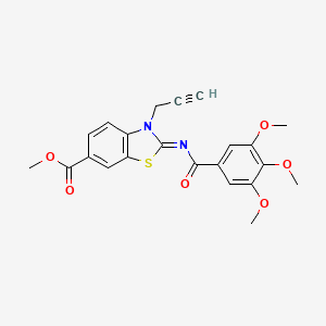 molecular formula C22H20N2O6S B2879918 methyl (2Z)-3-(prop-2-yn-1-yl)-2-[(3,4,5-trimethoxybenzoyl)imino]-2,3-dihydro-1,3-benzothiazole-6-carboxylate CAS No. 941976-92-7