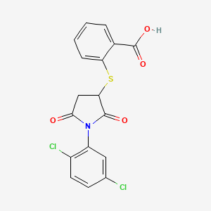 2-((1-(2,5-Dichlorophenyl)-2,5-dioxopyrrolidin-3-yl)thio)benzoic acid