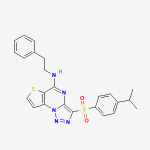 3-((4-isopropylphenyl)sulfonyl)-N-phenethylthieno[2,3-e][1,2,3]triazolo[1,5-a]pyrimidin-5-amine