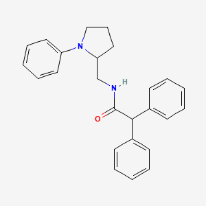 molecular formula C25H26N2O B2879928 2,2-diphenyl-N-[(1-phenylpyrrolidin-2-yl)methyl]acetamide CAS No. 1797172-21-4