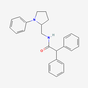 2,2-diphenyl-N-[(1-phenylpyrrolidin-2-yl)methyl]acetamide