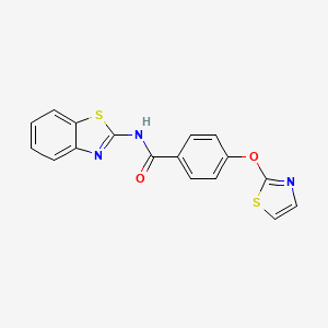 molecular formula C17H11N3O2S2 B2879930 N-(1,3-benzothiazol-2-yl)-4-(1,3-thiazol-2-yloxy)benzamide CAS No. 2034607-15-1