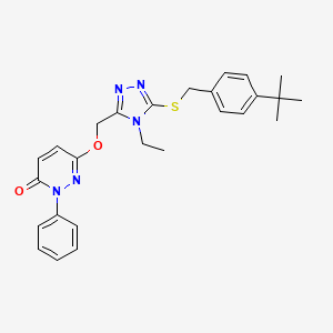 6-[(5-{[4-(tert-butyl)benzyl]sulfanyl}-4-ethyl-4H-1,2,4-triazol-3-yl)methoxy]-2-phenyl-3(2H)-pyridazinone