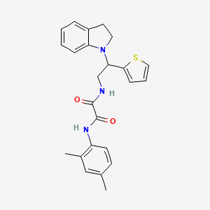 molecular formula C24H25N3O2S B2879939 N1-(2,4-dimethylphenyl)-N2-(2-(indolin-1-yl)-2-(thiophen-2-yl)ethyl)oxalamide CAS No. 898424-36-7