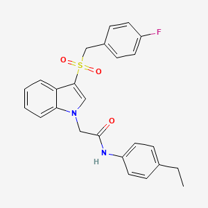 molecular formula C25H23FN2O3S B2879953 N-(4-ethylphenyl)-2-{3-[(4-fluorophenyl)methanesulfonyl]-1H-indol-1-yl}acetamide CAS No. 893253-27-5